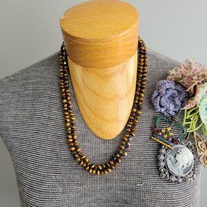 *NWT* Chan Luu Double Wrap Necklace with Tiger-eye Colored Beads Necklace